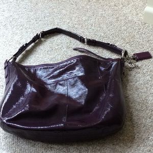 Patent leather beautiful coach shoulder bag